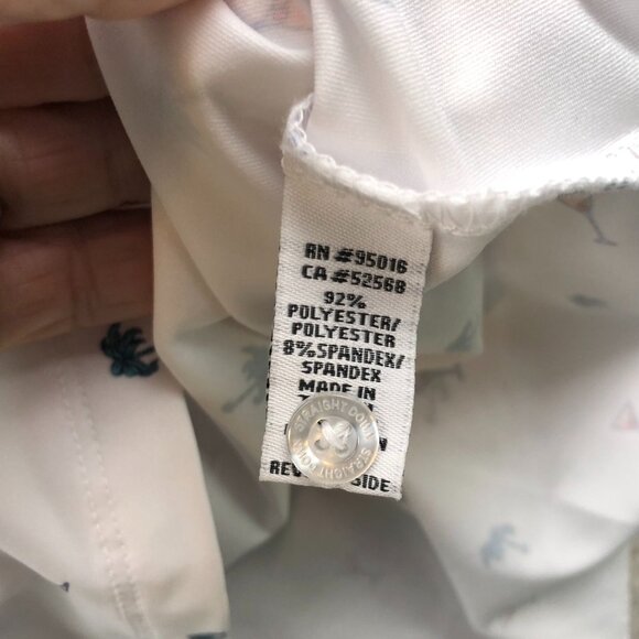 Straight Down Performance Polo Shirt Mend Large Short Sleeve Casual Whilte - Picture 7 of 10